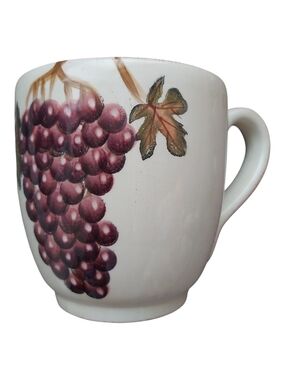 Vintage Tabletops Unlimited Villa Grande Jumbo Mug-18oz Hand-Painted Grape Vine